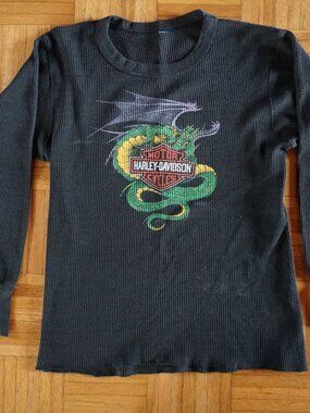 Vintage Harley Davidson Waffle Shirt